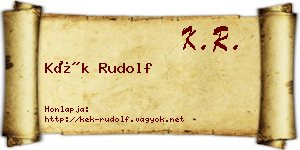 Kék Rudolf névjegykártya