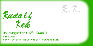 rudolf kek business card